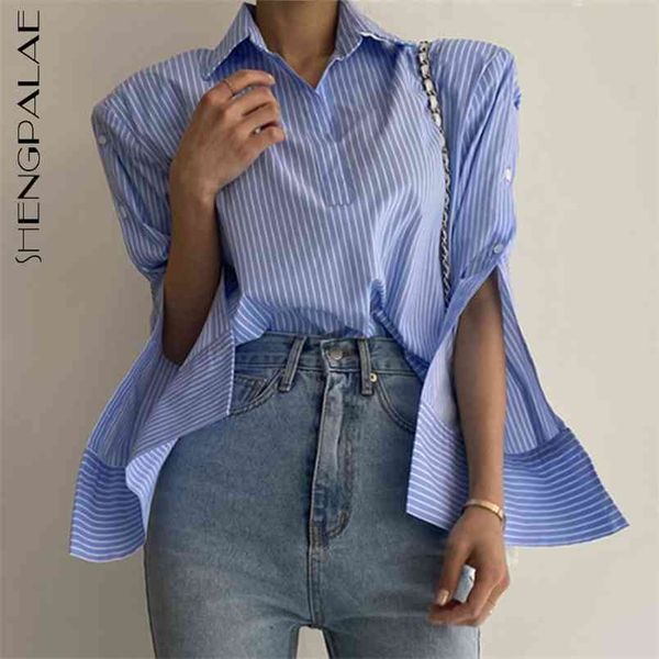 temperament back split blouse women's spring lapel loose side button long sleeve striped shirt female 5c382 210427, White
temperament back split blouse women's spring lapel loose side button long sleeve striped shirt female 5c382 210427, White