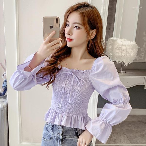 women's blouses & shirts autumn square collar shirt long sleeve puff short blouse women blusas ropa de mujer, White
women's blouses & shirts autumn square collar shirt long sleeve puff short blouse women blusas ropa de mujer, White