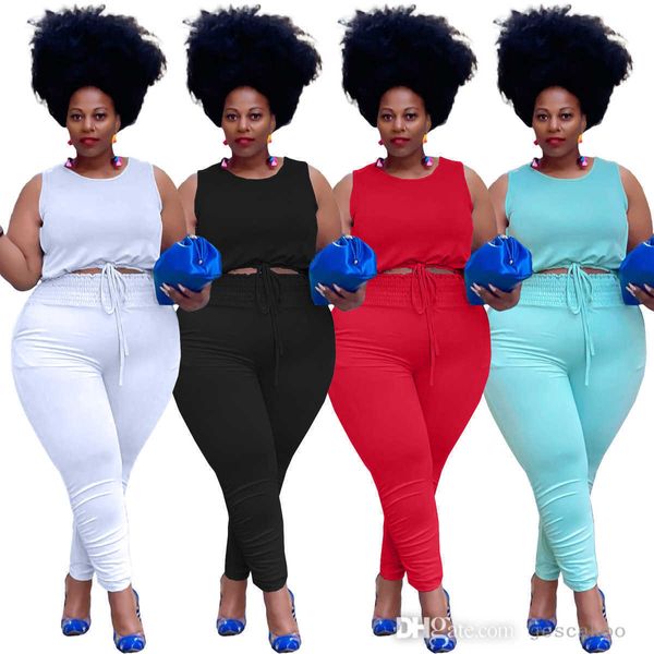 women two piece pants 2022 spring and summer designer fashion women's round neck vest t shirttrousers solid color leisure sports large, White
women two piece pants 2022 spring and summer designer fashion women's round neck vest t shirttrousers solid color leisure sports large, White