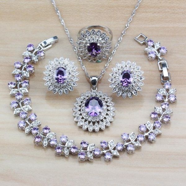 wedding jewelry sets 925 sterling silver with natural crystal purple big clip earrings/necklace/bracelet and ring women bridal, Slivery;golden
wedding jewelry sets 925 sterling silver with natural crystal purple big clip earrings/necklace/bracelet and ring women bridal, Slivery;golden
