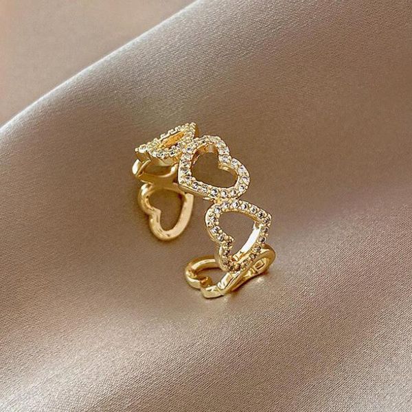 wedding rings 2021 creative simple heart with zircon for women couples korean fashion party jewelry adjustable drop, Slivery;golden
wedding rings 2021 creative simple heart with zircon for women couples korean fashion party jewelry adjustable drop, Slivery;golden