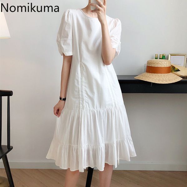 nomikuma elegant o neck puff sleeve white dress drawstring lace up casual loose summer dresses vestidos mujer 3b413 210514, Black;gray
nomikuma elegant o neck puff sleeve white dress drawstring lace up casual loose summer dresses vestidos mujer 3b413 210514, Black;gray