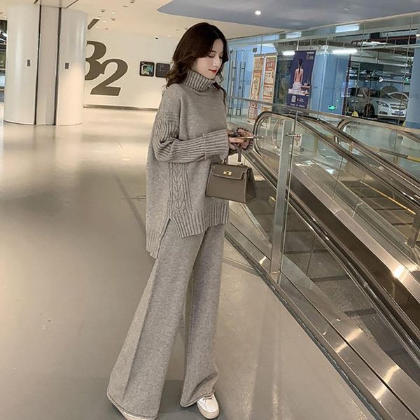 women's tracksuits 2021 sweater set women tracksuit spring autumn knitted suits 2 piece warm turtleneck pullovers wide legs pants, Gray
women's tracksuits 2021 sweater set women tracksuit spring autumn knitted suits 2 piece warm turtleneck pullovers wide legs pants, Gray