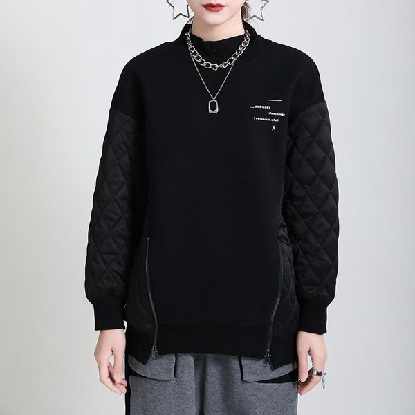 spring sweatshirt thickened letter stitching fried street zipper warm long sleeve round neck plus size hoodies women's & sweatshirts, Black
spring sweatshirt thickened letter stitching fried street zipper warm long sleeve round neck plus size hoodies women's & sweatshirts, Black