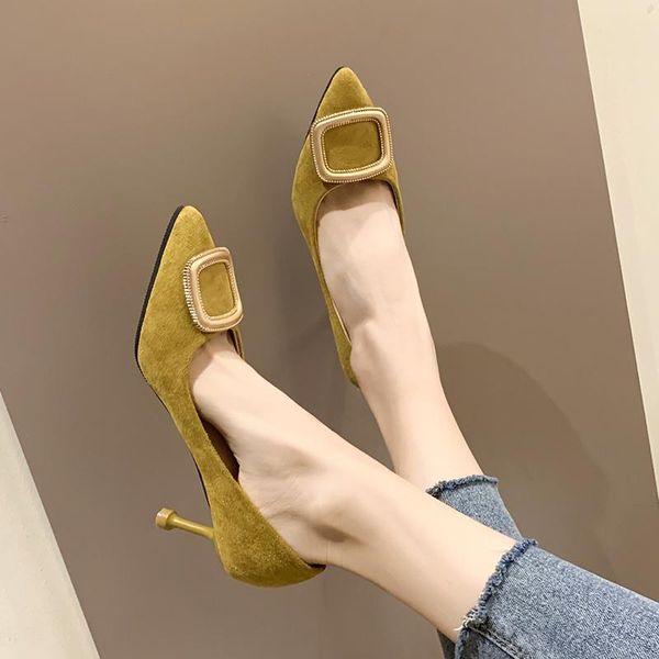 dress shoes plus size 34-43 ol office lady faux suede high heels woman square buckle pumps thick zapatos mujer 7663g, Black
dress shoes plus size 34-43 ol office lady faux suede high heels woman square buckle pumps thick zapatos mujer 7663g, Black