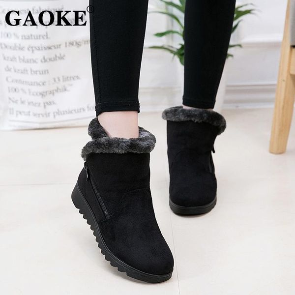 winter snow boots warm ankle platform rubber female flat footwear lady low heel shoes, Black
winter snow boots warm ankle platform rubber female flat footwear lady low heel shoes, Black