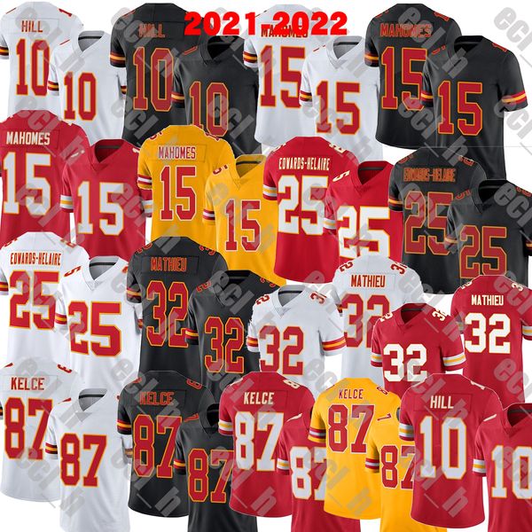 2021-2022 stitched football jerseys 10 tyreek hill 15 patrick mahomes 25 edwards-helaire 32 tyrann mathieu 87 travis kelce, Black;red
2021-2022 stitched football jerseys 10 tyreek hill 15 patrick mahomes 25 edwards-helaire 32 tyrann mathieu 87 travis kelce, Black;red