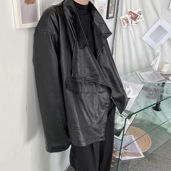 men's fur & faux 2021 autumn and winter youth solid color niche design asymmetric leather clothing fashion casual thick top, Black
men's fur & faux 2021 autumn and winter youth solid color niche design asymmetric leather clothing fashion casual thick top, Black