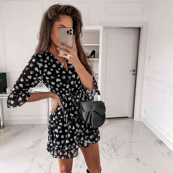 dresses women boho love printed ruffled a-line party half sleeve v neck elegant casual mini 2021 summer fashion dress, Black;gray
dresses women boho love printed ruffled a-line party half sleeve v neck elegant casual mini 2021 summer fashion dress, Black;gray