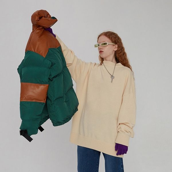 ader fashion brand green double layer puff splicing stand collar bread down jacket for men and women, Black
ader fashion brand green double layer puff splicing stand collar bread down jacket for men and women, Black
