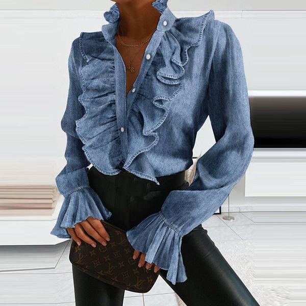 plus size women blouse 2021 summer ruffled stylish spring turn-down collar button office shirt female heart printed blouses women's &, White
plus size women blouse 2021 summer ruffled stylish spring turn-down collar button office shirt female heart printed blouses women's &, White