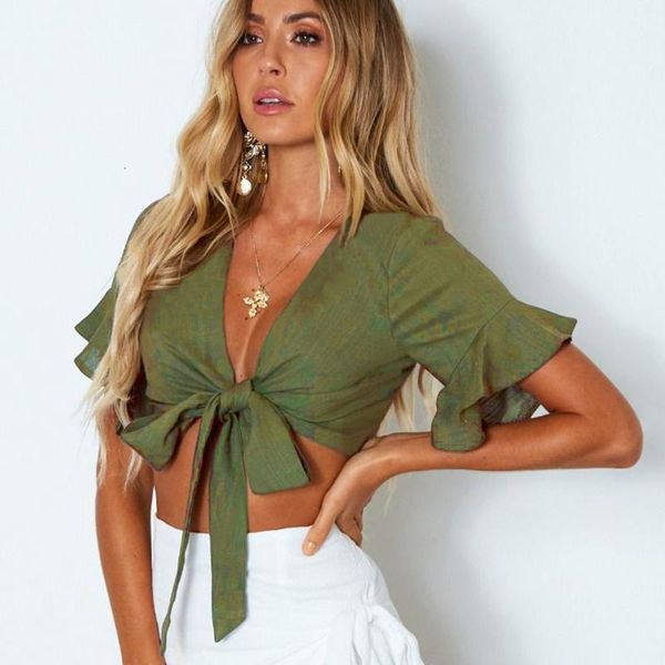 women's t-shirt cotton women bow crop ruffles deep v neck tank elegant short sleeve party club t shirts summer female streetwear1 wl5c, White
women's t-shirt cotton women bow crop ruffles deep v neck tank elegant short sleeve party club t shirts summer female streetwear1 wl5c, White