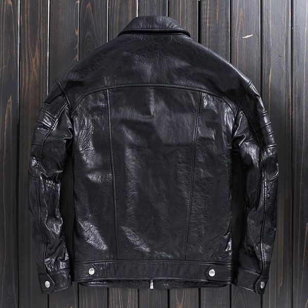 mens oil wax sheepskin genuine leather jacket motorcycle windproof natural coat retro punk men outwear 5xl men's & faux, Black
mens oil wax sheepskin genuine leather jacket motorcycle windproof natural coat retro punk men outwear 5xl men's & faux, Black