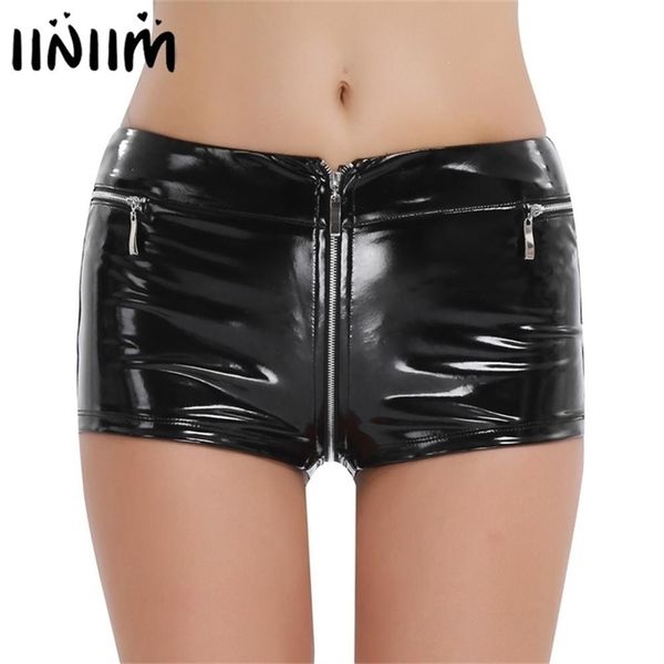 women pole dance booty shorts black wetlook pvc leather boxershorts zippered open crotch festival rave micro minishorts 210331, White;black
women pole dance booty shorts black wetlook pvc leather boxershorts zippered open crotch festival rave micro minishorts 210331, White;black