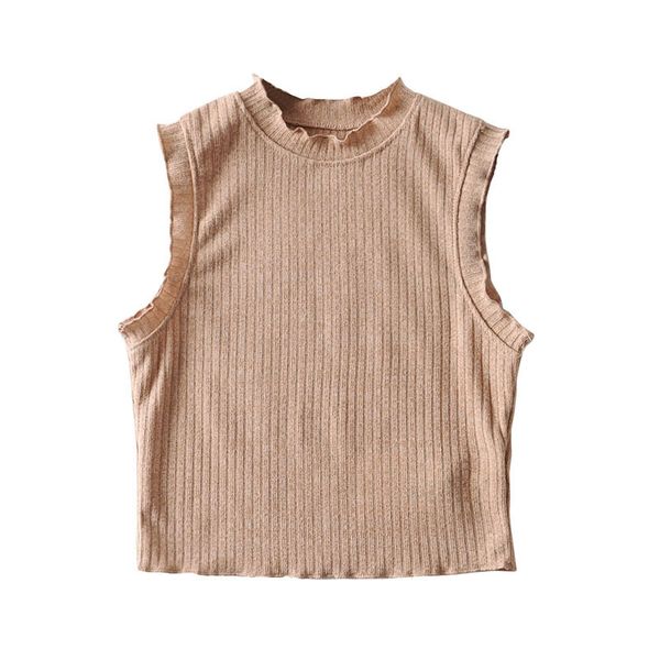 tanks vintage spring sleeveless round neck with wood ears women's t-shirt 4 colors high waist short belly button chic, White
tanks vintage spring sleeveless round neck with wood ears women's t-shirt 4 colors high waist short belly button chic, White