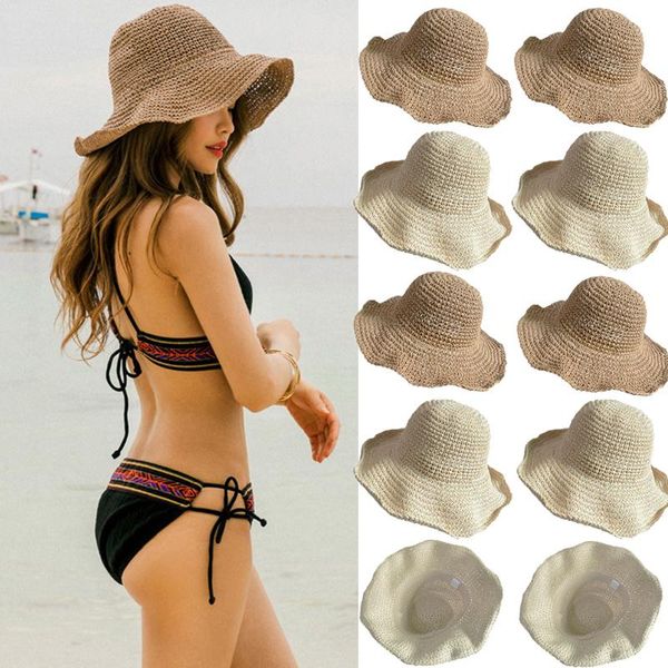 wide brim hats imcute sun panama hat simple summer beach female casual flat bowknot straw cap girls chapeu feminino 2021, Blue;gray
wide brim hats imcute sun panama hat simple summer beach female casual flat bowknot straw cap girls chapeu feminino 2021, Blue;gray