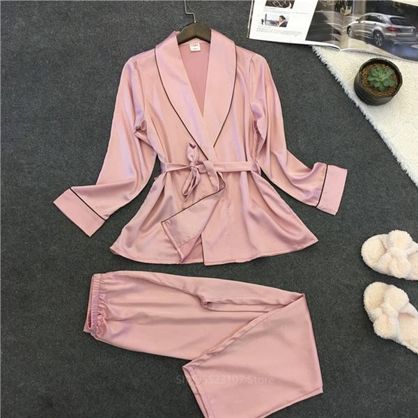 satin silk pajamas womens sleepwears sets suit pink home night long sleeve loungewear 2pcs clothing pant, Black;red
satin silk pajamas womens sleepwears sets suit pink home night long sleeve loungewear 2pcs clothing pant, Black;red