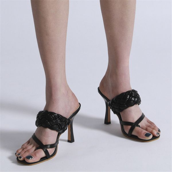 fashion braided high heels sandals women runway party shoes woman weave mules shoes thin heel flip flops size 41 42 210427, Black
fashion braided high heels sandals women runway party shoes woman weave mules shoes thin heel flip flops size 41 42 210427, Black