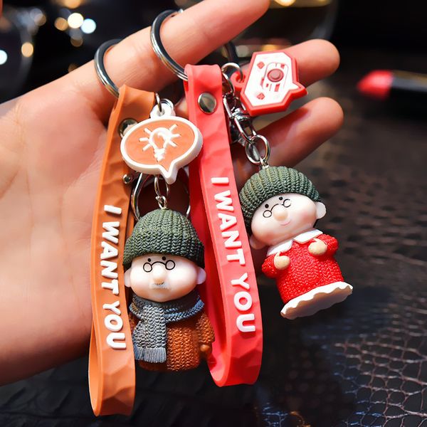 2021 fashion keychain simulation figure doll hair ball pendant grandfather and grandmother couple key ring small activities practical gift, Silver
2021 fashion keychain simulation figure doll hair ball pendant grandfather and grandmother couple key ring small activities practical gift, Silver