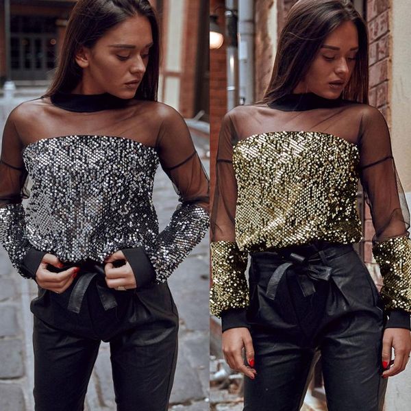 est women's personality fashion long sleeve perspective loose blouse party sparkling sequined shirt summer blouses & shirts, White
est women's personality fashion long sleeve perspective loose blouse party sparkling sequined shirt summer blouses & shirts, White