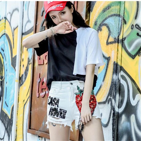 women's jeans plus size shorts distressed for women streetwear skinny sequined tassel korean style, Blue
women's jeans plus size shorts distressed for women streetwear skinny sequined tassel korean style, Blue