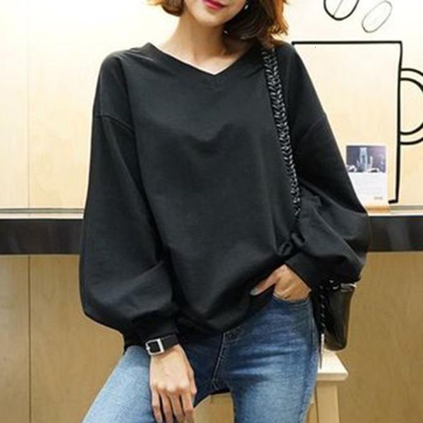 women's hoodies & sweatshirts women plain autumn long sleeve solid v neck pullover sweatshirt japan elegant office causal lady minimal, Black
women's hoodies & sweatshirts women plain autumn long sleeve solid v neck pullover sweatshirt japan elegant office causal lady minimal, Black