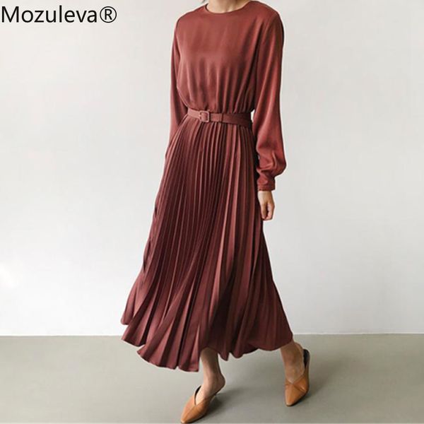 elegant o-neck pleated dress women long sleeve sashes belted high waist female a-line ladies vestidos 210427, Black;gray
elegant o-neck pleated dress women long sleeve sashes belted high waist female a-line ladies vestidos 210427, Black;gray