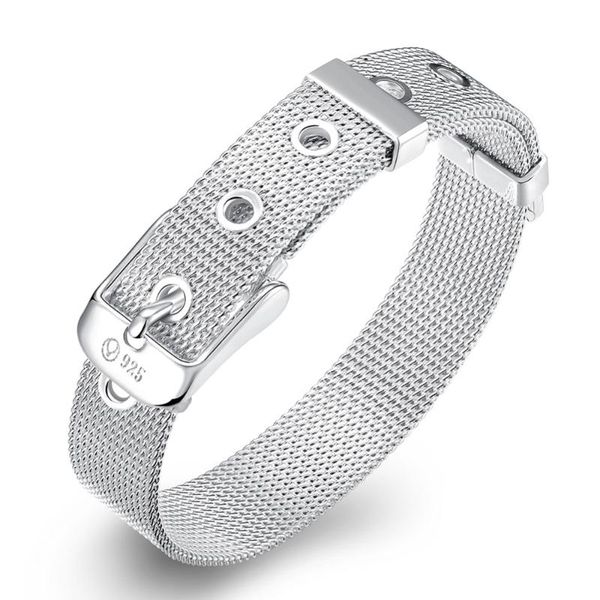 link, chain 925 silver bracelet bangle for women men wide mesh watch brand bileklik pulseira de prata, Black
link, chain 925 silver bracelet bangle for women men wide mesh watch brand bileklik pulseira de prata, Black