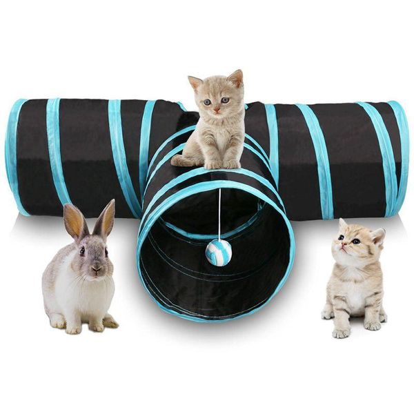 cat toys tunnel 3 way collapsible pet play with ringing ball, spacious tube fun for puppy kitten blue + black
cat toys tunnel 3 way collapsible pet play with ringing ball, spacious tube fun for puppy kitten blue + black