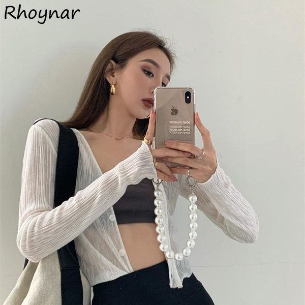 women's knits & tees cardigan women sun-proof leisure long sleeve summer thin tender v-neck crop sweater fairy knit see-through harajuk, White
women's knits & tees cardigan women sun-proof leisure long sleeve summer thin tender v-neck crop sweater fairy knit see-through harajuk, White
