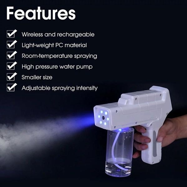 wireless electric sanitizer sprayer disinfects blue light nano steam spray gun sterilizing for home office watering equipments
wireless electric sanitizer sprayer disinfects blue light nano steam spray gun sterilizing for home office watering equipments