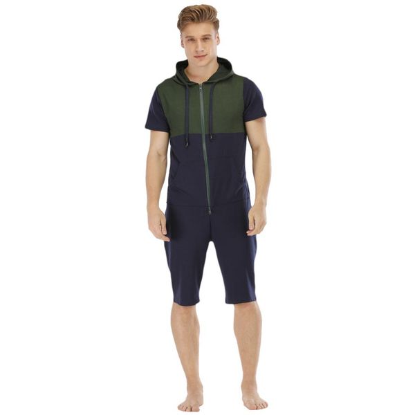 male short sleeve jumpsuit tight bodysuit zipper hooded rompers pants with pockets casual men home tracksuit pajamas, Black;red
male short sleeve jumpsuit tight bodysuit zipper hooded rompers pants with pockets casual men home tracksuit pajamas, Black;red