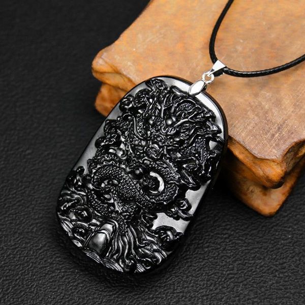 natural large black obsidian dragon pendant beads necklace charm jewellery fashion accessories hand-carved lucky amulet gifts necklaces, Silver
natural large black obsidian dragon pendant beads necklace charm jewellery fashion accessories hand-carved lucky amulet gifts necklaces, Silver
