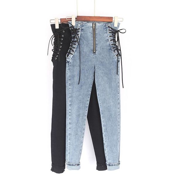 women's jeans spring plus size high waist women ankle-length pants bandage bowknot zipper slim autumn fashion female pencil denim, Blue
women's jeans spring plus size high waist women ankle-length pants bandage bowknot zipper slim autumn fashion female pencil denim, Blue