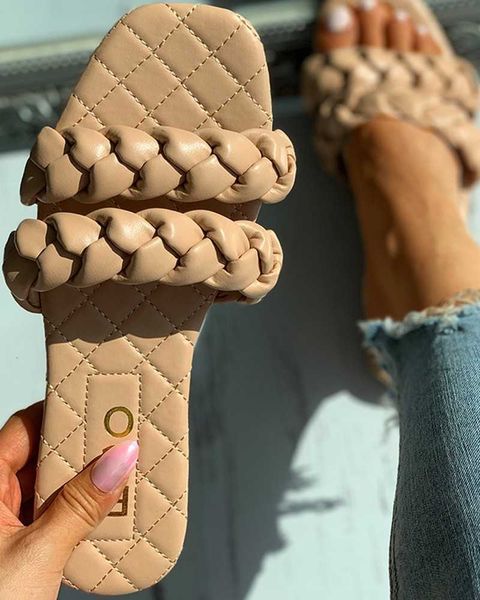 slippers women summer trend quality braided strap sewing plaid insole open toe outdoor slides beach sandals fashion ladies shoes l, Black
slippers women summer trend quality braided strap sewing plaid insole open toe outdoor slides beach sandals fashion ladies shoes l, Black