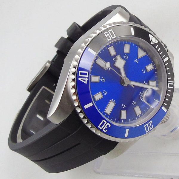 wristwatches 40mm sterile blue dial sapphire glass date luminous rubber black ceramic bezel miyota 8215 automatic movement men's watch, Slivery;brown
wristwatches 40mm sterile blue dial sapphire glass date luminous rubber black ceramic bezel miyota 8215 automatic movement men's watch, Slivery;brown