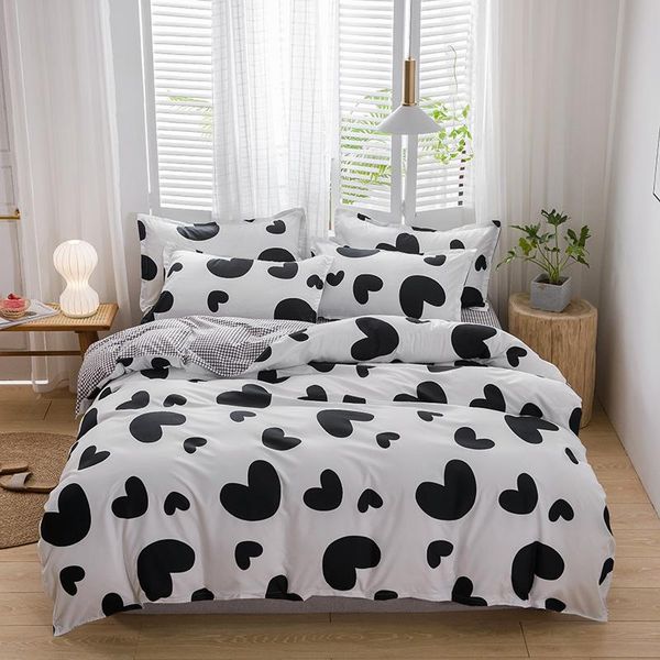 bedding sets white black heart cow pattern comforter set cartoon luxury fashion king twin size bed linen duvet cover gift
bedding sets white black heart cow pattern comforter set cartoon luxury fashion king twin size bed linen duvet cover gift