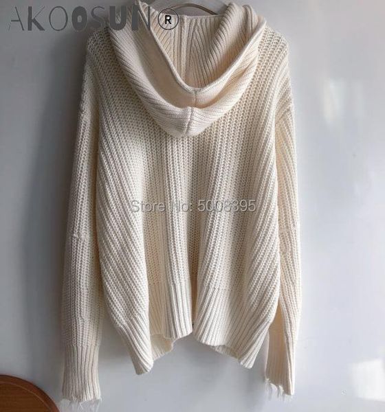 women's knits & tees woman cotton wool knitted jacket hooded frayed hem long sleeves zipper embroidered patch side pockets sweater car, White
women's knits & tees woman cotton wool knitted jacket hooded frayed hem long sleeves zipper embroidered patch side pockets sweater car, White