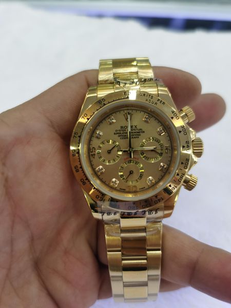 with original box sapphire wristwatches 40mm no chronograph gold dial 116508 asia 2813 movement automatic mechanical mens watch watches, Slivery;brown
with original box sapphire wristwatches 40mm no chronograph gold dial 116508 asia 2813 movement automatic mechanical mens watch watches, Slivery;brown