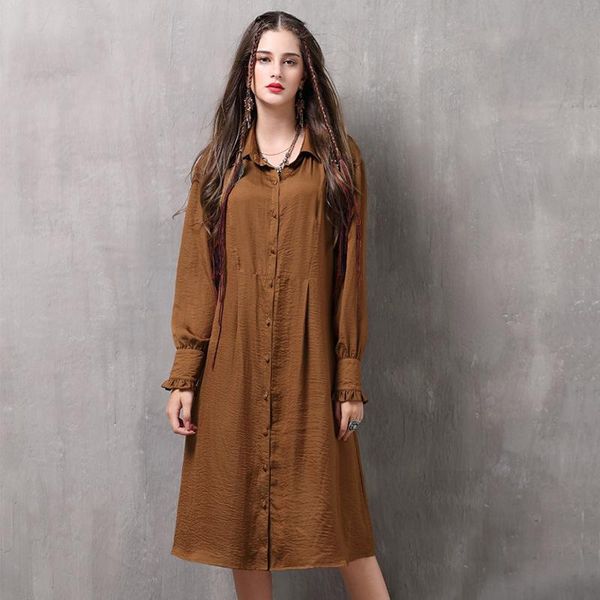 casual dresses women shirt dress turn-down collar long lantern sleeve mid calf length loose retro woman clothes vestido mujer, Black;gray
casual dresses women shirt dress turn-down collar long lantern sleeve mid calf length loose retro woman clothes vestido mujer, Black;gray