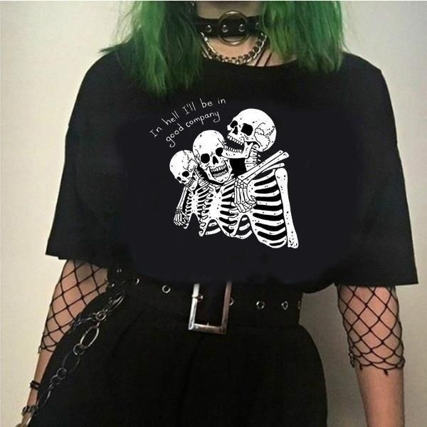hahayule jbh in hell i women will be good company three skeleton 100% cotton graphic tee harajuku hipster cool, White
hahayule jbh in hell i women will be good company three skeleton 100% cotton graphic tee harajuku hipster cool, White