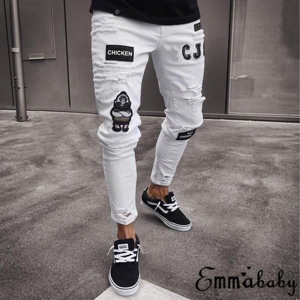 men's pants men stretchy ripped skinny biker jeans destroyed taped slim fit denim solid casual, Black
men's pants men stretchy ripped skinny biker jeans destroyed taped slim fit denim solid casual, Black