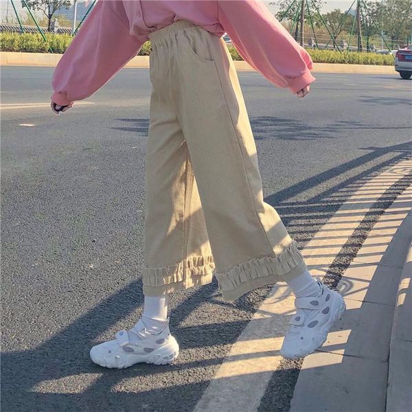 women's pants & capris sweet corduroy trousers long loose wide leg elastic waist casual fall, Black;white
women's pants & capris sweet corduroy trousers long loose wide leg elastic waist casual fall, Black;white