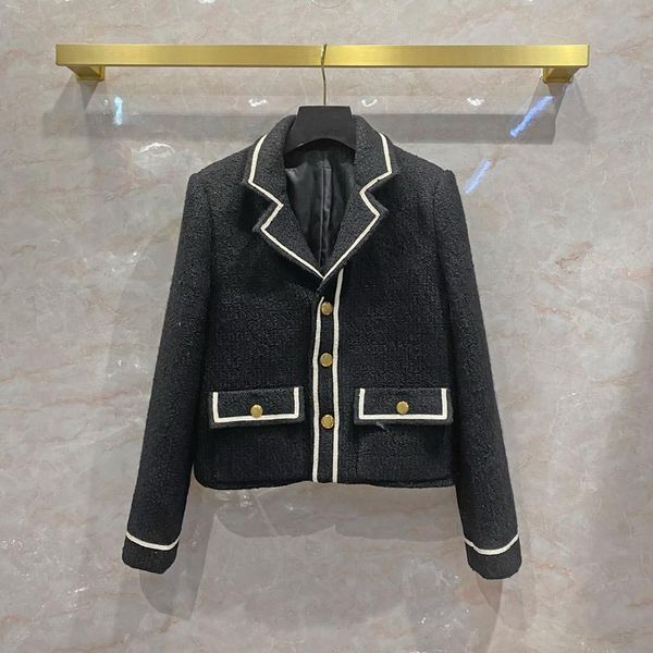 women's jackets high-end tweed wool jacket for women autumn 2021 contrast edge big pocket slim lapel long sleeve lady, Black;brown
women's jackets high-end tweed wool jacket for women autumn 2021 contrast edge big pocket slim lapel long sleeve lady, Black;brown