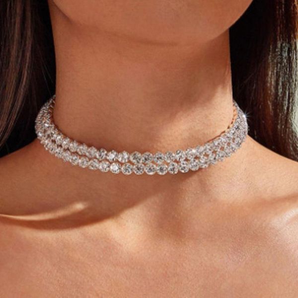 chokers ins luxury rhinestone flower double layer bridal choker necklace wedding jewelry for women crystal collar accessories, Golden;silver
chokers ins luxury rhinestone flower double layer bridal choker necklace wedding jewelry for women crystal collar accessories, Golden;silver