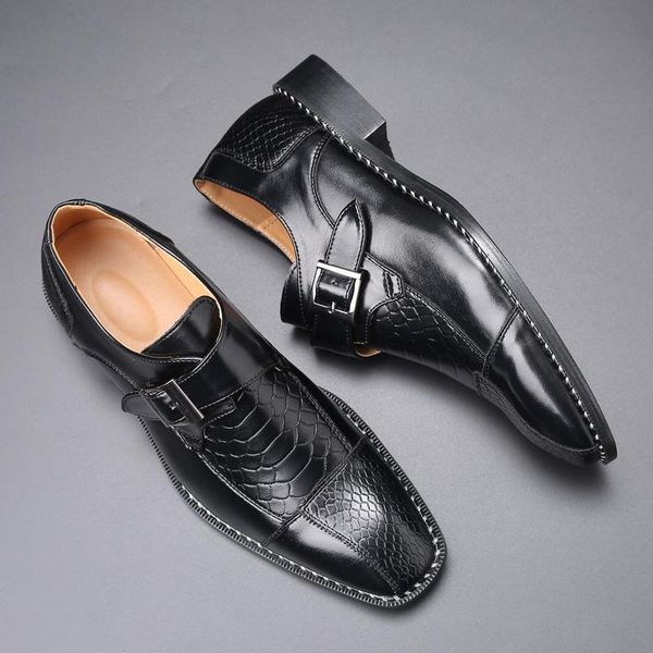 dress shoes men's welted single monk strap handmade imported leather busines office formal plus size man, Black
dress shoes men's welted single monk strap handmade imported leather busines office formal plus size man, Black