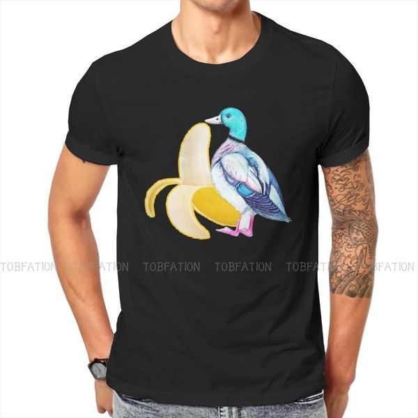 men's t-shirts banana duck kawaii animal crewneck tshirts cool print t shirt hipster clothing size s-6xl, White;black