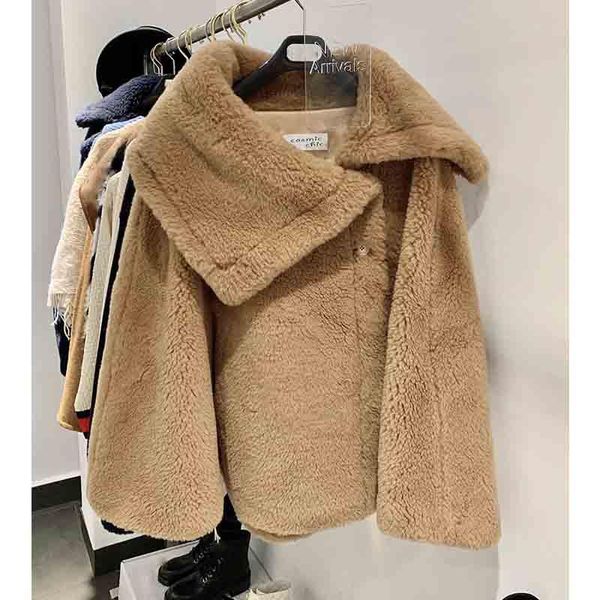 women's wool & blends cosmicchic 2021 women winter coat teddy bear short turn-down collar one button alpaca fur cape outwear loose styl, Black
women's wool & blends cosmicchic 2021 women winter coat teddy bear short turn-down collar one button alpaca fur cape outwear loose styl, Black