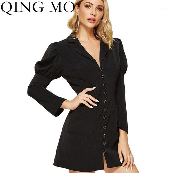 women's suits & blazers qing mo 2021 summer women clothing suit dress with puff sleeves slim single-breasted mid-length suit097q, White;black
women's suits & blazers qing mo 2021 summer women clothing suit dress with puff sleeves slim single-breasted mid-length suit097q, White;black