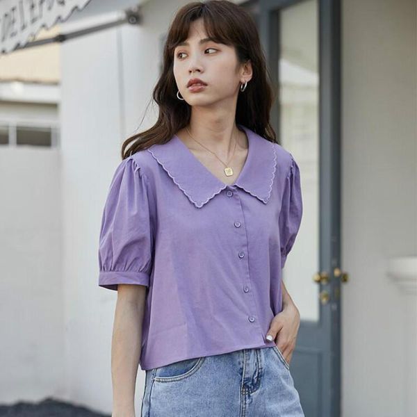 japan style sweet girls doll collar puff short sleeve shirt womens summer chic blouse woman kawaii women's blouses & shirts, White
japan style sweet girls doll collar puff short sleeve shirt womens summer chic blouse woman kawaii women's blouses & shirts, White